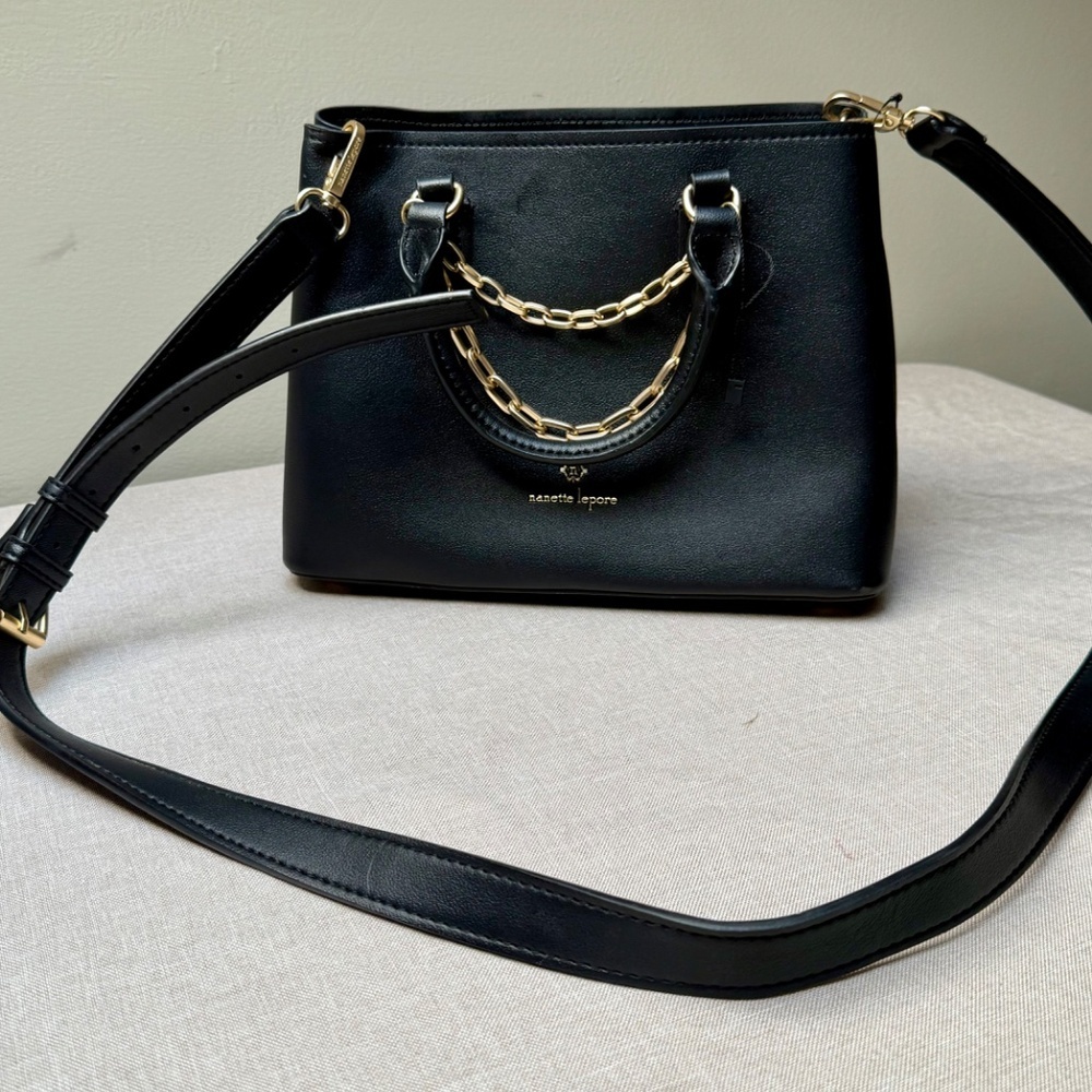 Nanette Lepore Black Valle Convertible Satchel Never Used - Picture 5 of 11